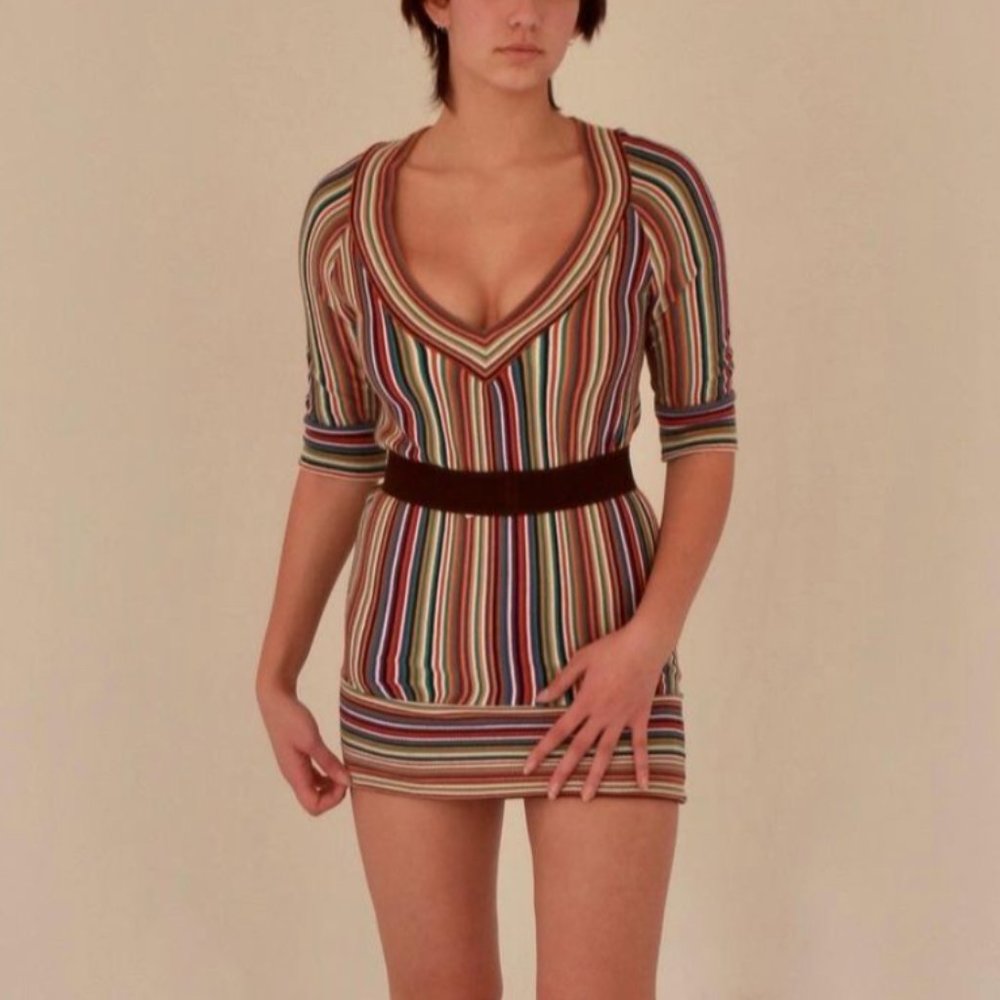 70s Striped Minidress - Picture 2 of 3